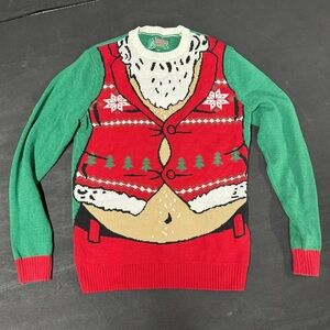 Ugly Christmas Sweater Fat Santa Sweater Size Medium